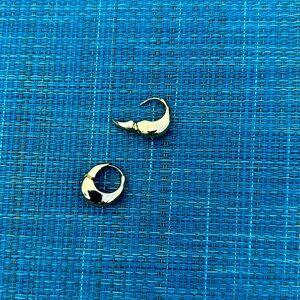 Chubby hinged gold toned huggie hoops